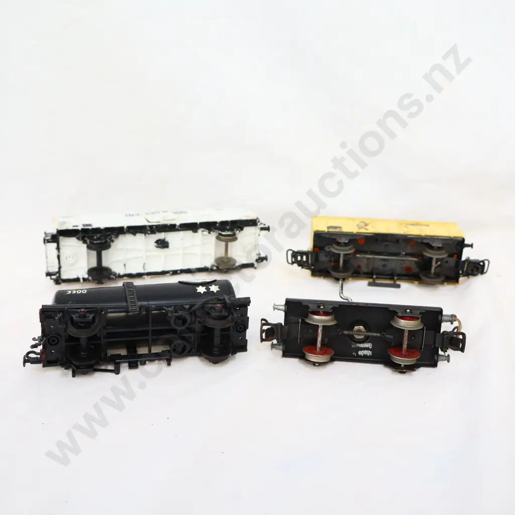 Assorted  x 4      Tank ,Crane & 2 covered Goods Wagons  No Boxes  Image 1++