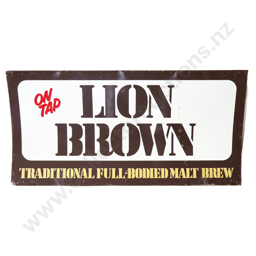LARGE Lion Brown Tin Sign Image 1++