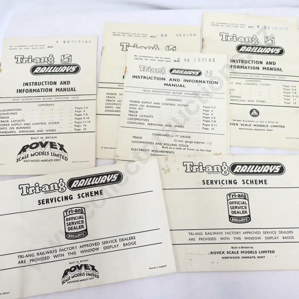 Tri-ang 8 x assorted Instruction manuals  Image 1++