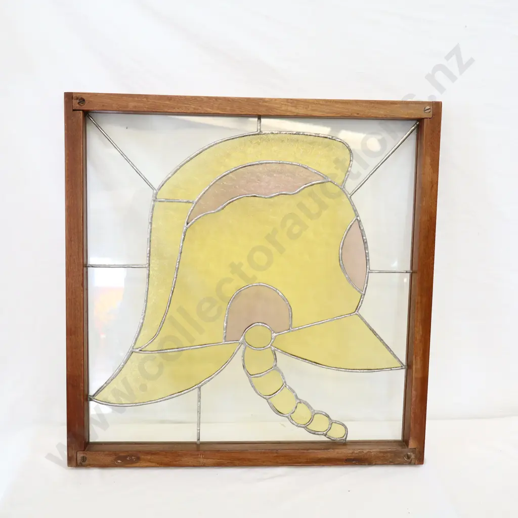 Copperfoil Lead LIght Fire Helmet Glass Panel Image 1++