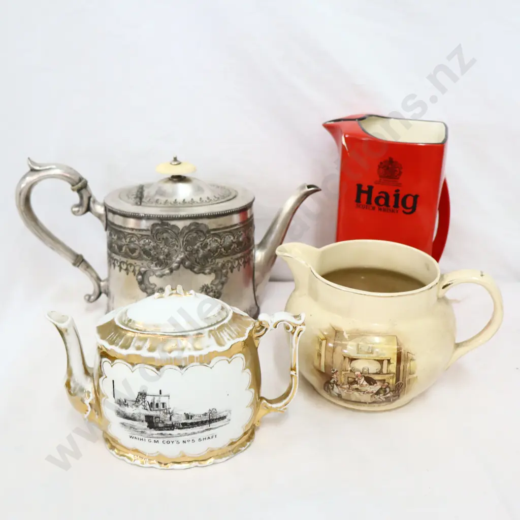 Assorted pots   3 x tea pots & Haig whisky jug Image 1++