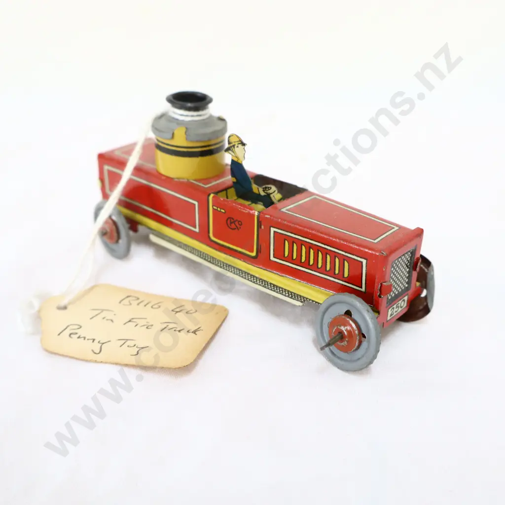 Antique German CKO TIn Plate Fire Truck Image 1++