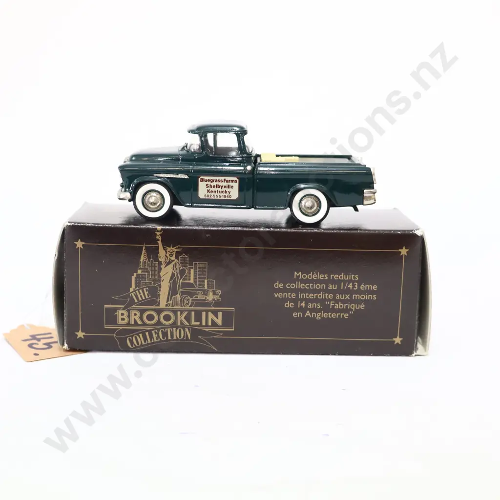 1/43 Brooklin Models 1955 Chevrolet Cameo Blue Grass Farms Kentucky Image 1++
