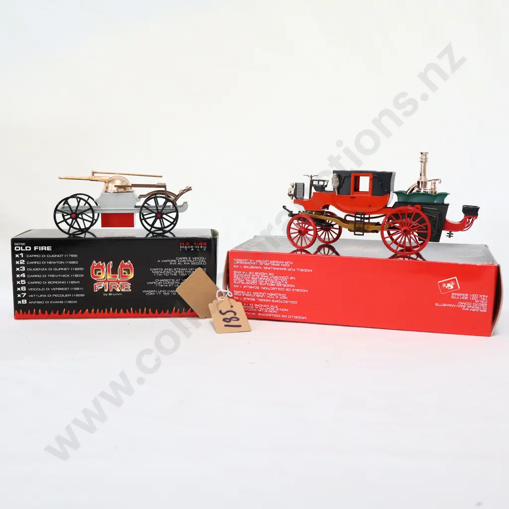 1/43 Old Fire By Brumm Crro Di Newton 1680 No 2 And Carro Di Bordino 1854 No 5 Image 1++