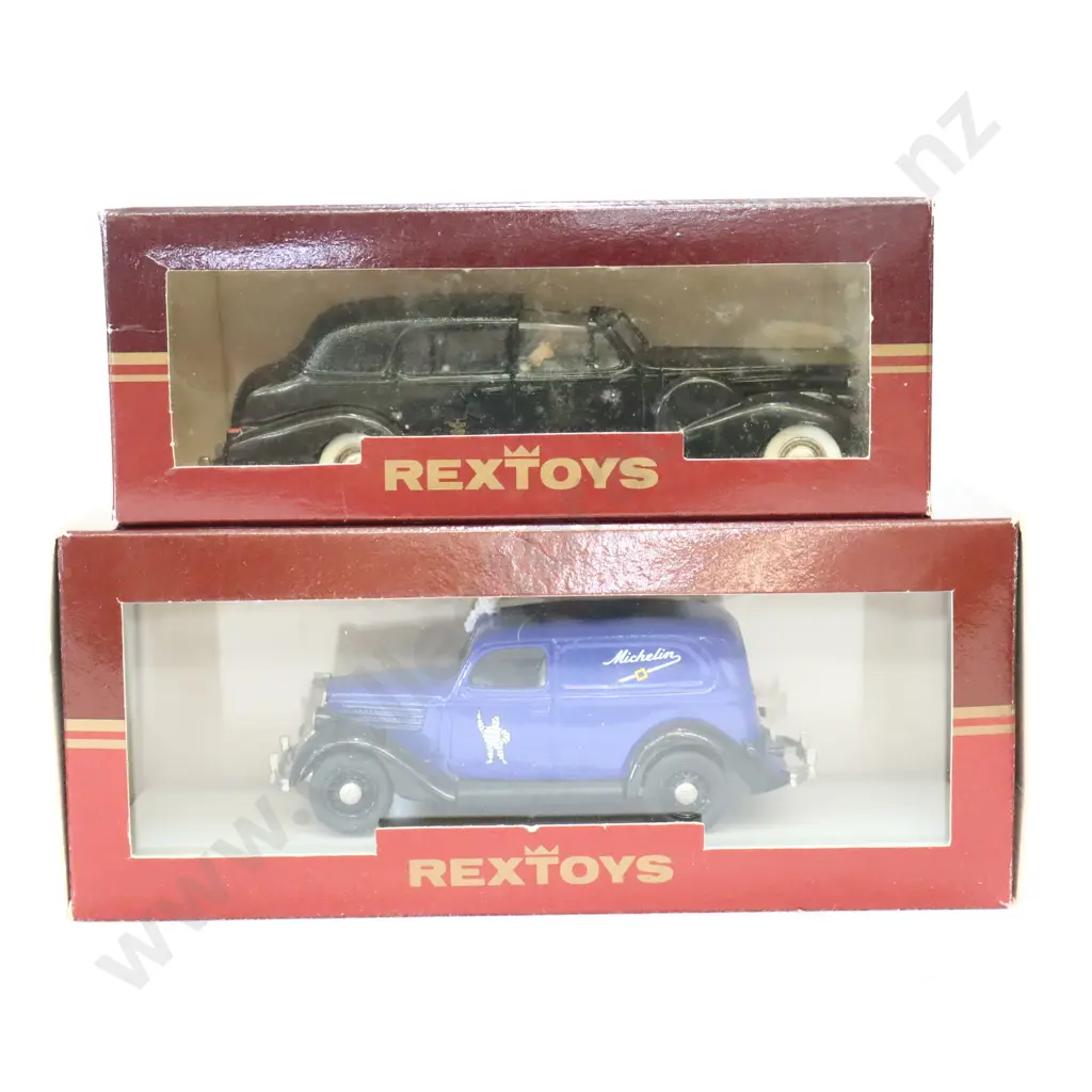 1/43 Rextoys 1935 Ford Touring Matford Michelin And 1938-1940 Cadillac v 16 Doupe De Ville Ouvert Image 1++