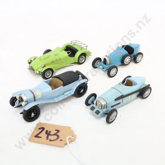 1/43 Kitset White Metal Cars x 4