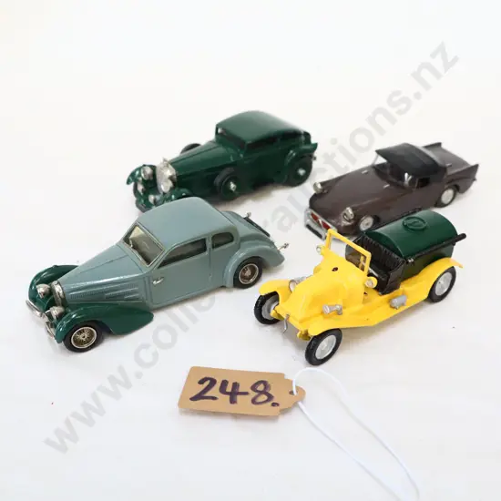 1/43 Kitset White Metal Cars x 4