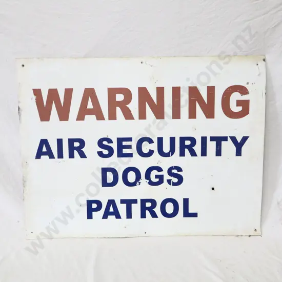 Warning Air Security Dogs Tin Sign