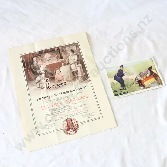 Big Tree Motor Oil Emphemera. R Wilson And Co Agents Taihape.