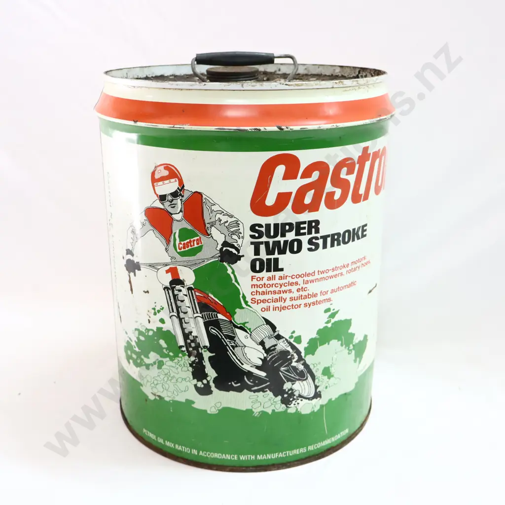 Castrol Super Two Stroke Motor Oil Tin Image 1++