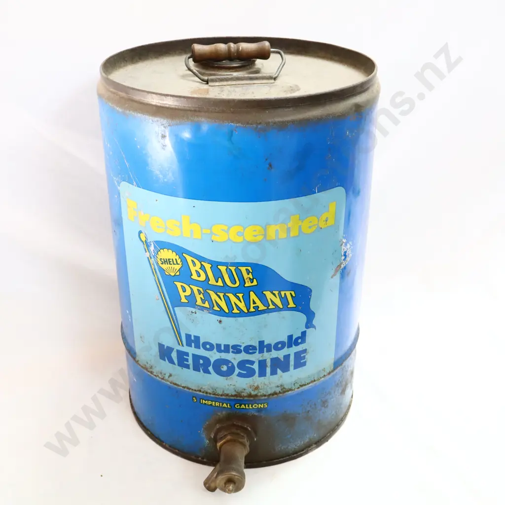 Shell Blue Pennant Kerosene Tin Image 1++