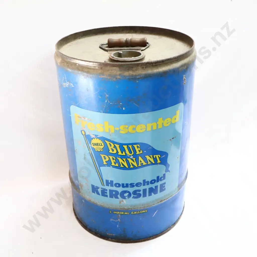Shell Blue Pennant Kerosene Tin Image 1++
