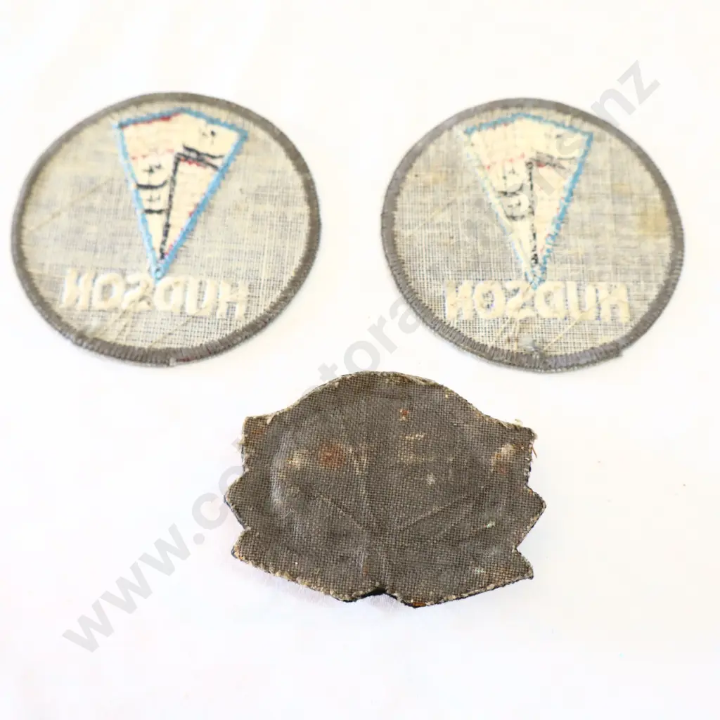 Hudson Cloth Badges x 2 + Union Steam Ship Co Hat Badge Image 1++