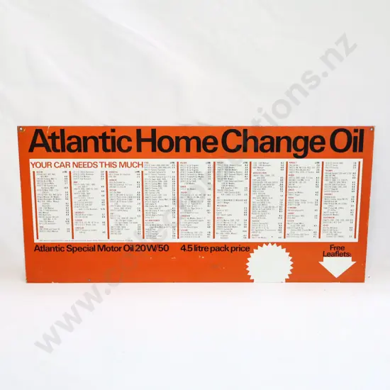 Atlantic Home Change Oil Sign