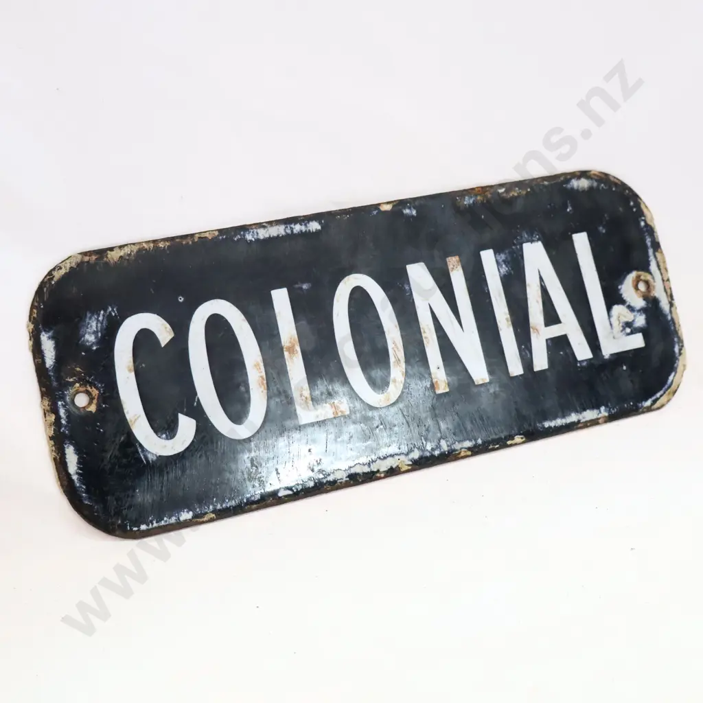 c1880s RARE Colonial Insurance Enamel Sign. Put on front of house as proof of insurance incase of fire. No sign, no putt Image 1++