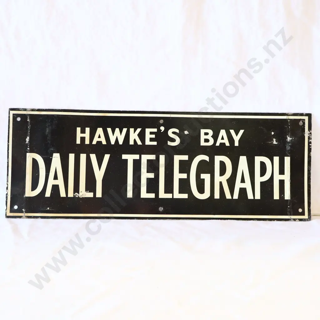Hawke's Bay Daily Telegraph Tin Sign Image 1++