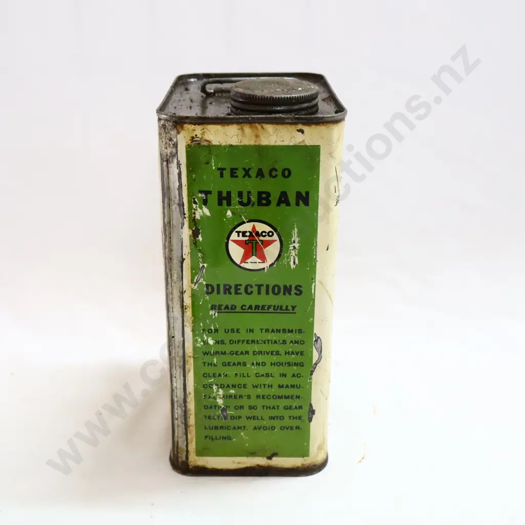 EARLY Texaco Thuban Oil Tin Image 1++