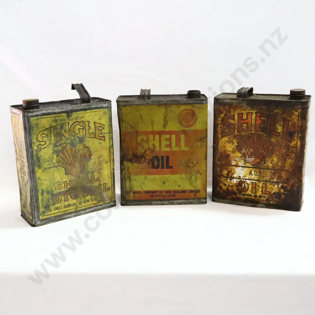 EARLY Shell Oil Tins x 3 Image 1++