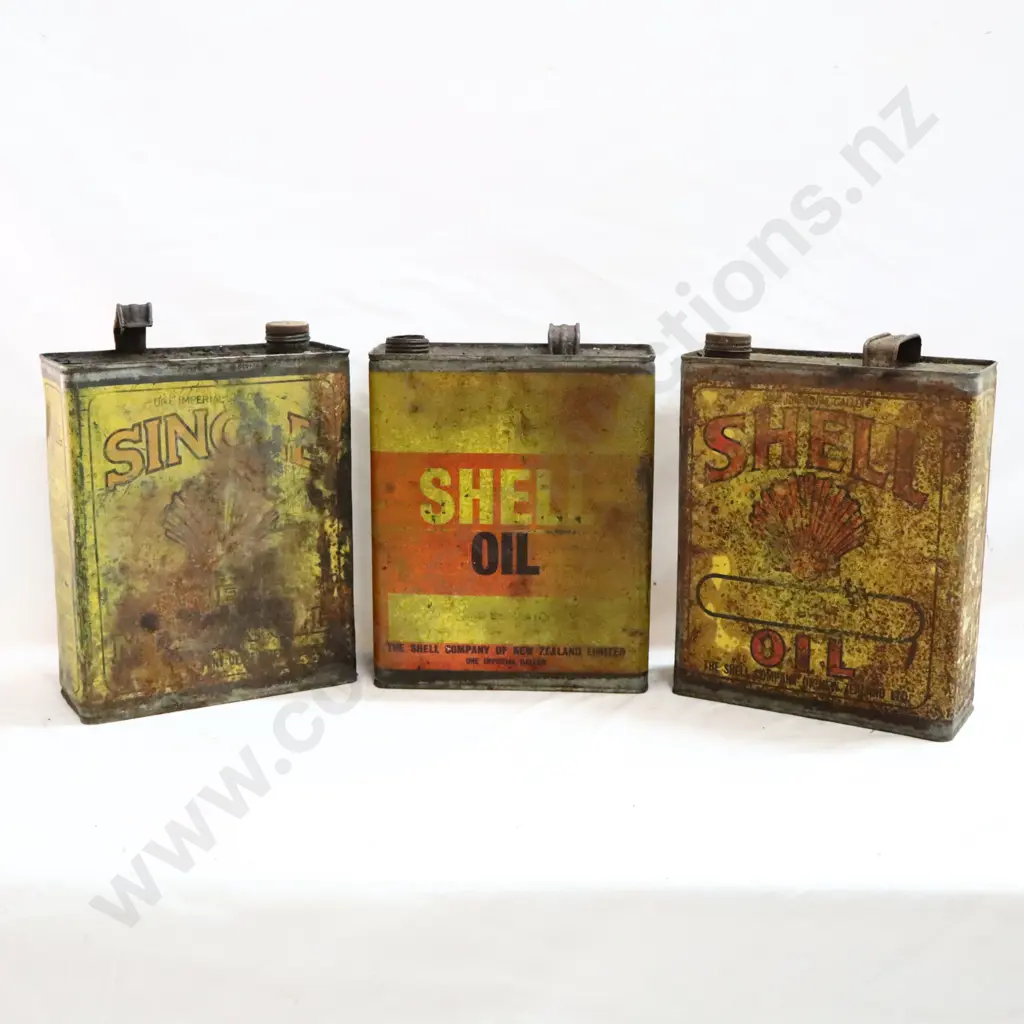 EARLY Shell Oil Tins x 3 Image 1++