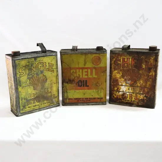 EARLY Shell Oil Tins x 3