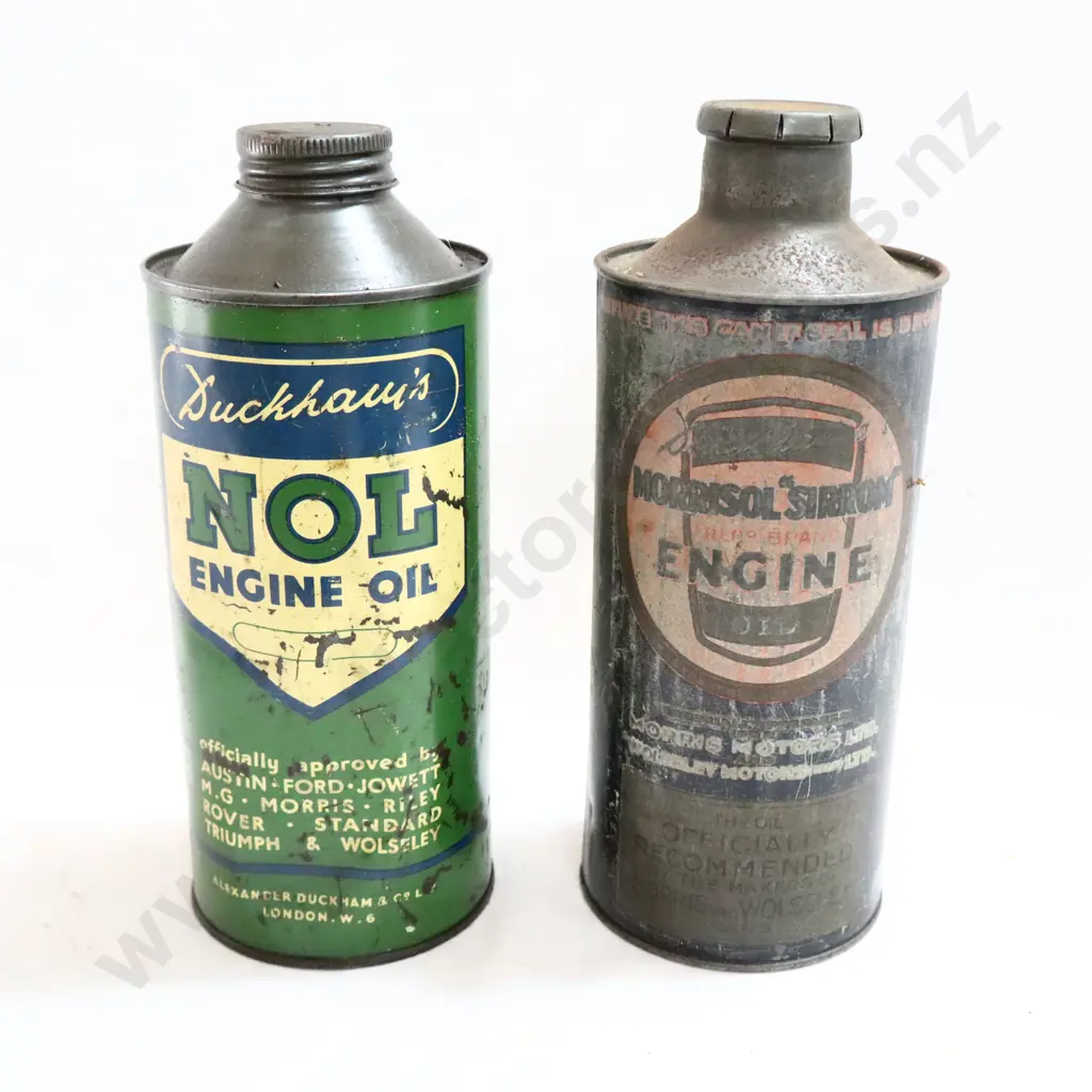 Duckham's NOL Engine Oil And Morrisol Sirron Engine Oil Tins Image 1++