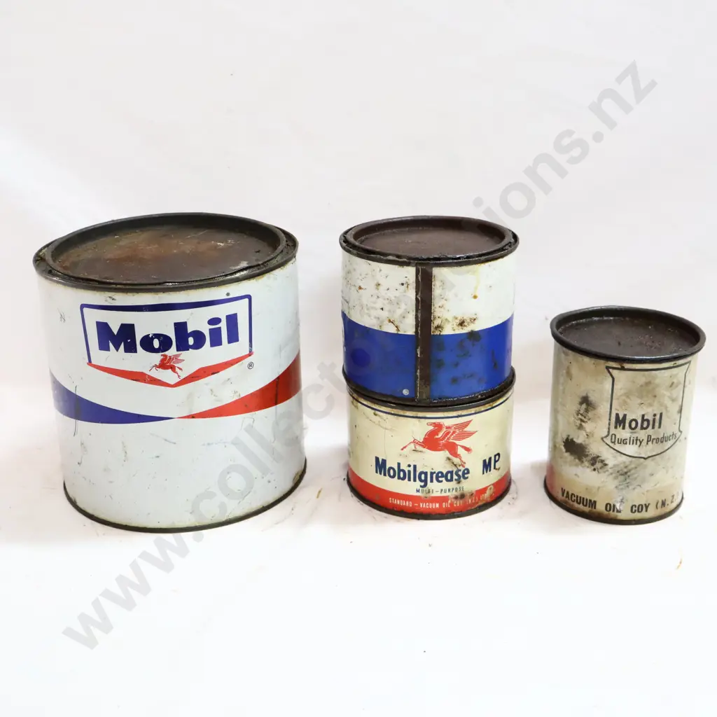 Mobil Grease Tins x 4 Image 1++