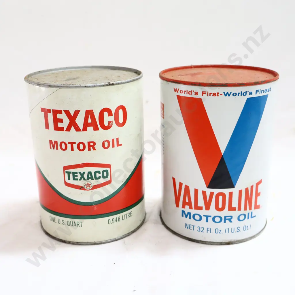 Valvoline And Texaco Oil USA Oil Cans Image 1++