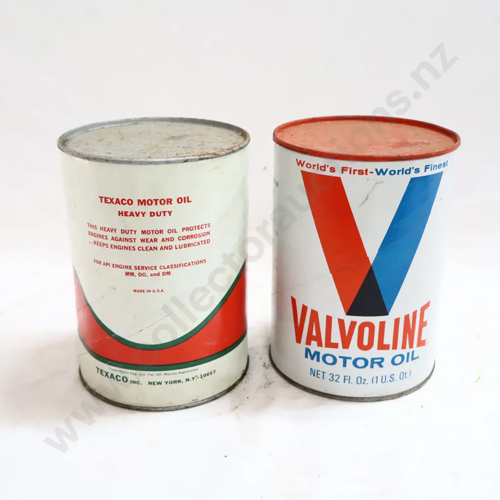 Valvoline And Texaco Oil USA Oil Cans Image 1++