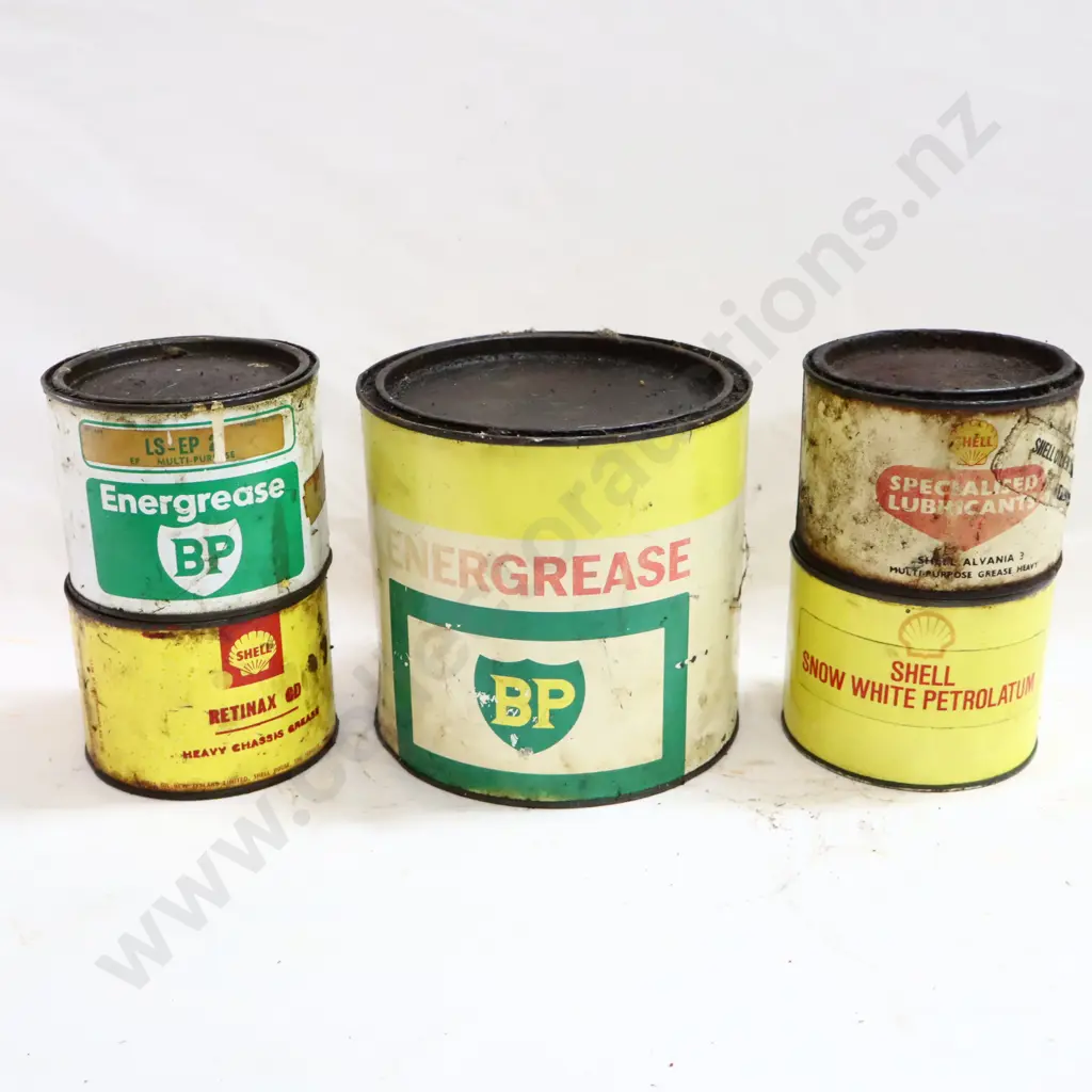 BP And Shell Grease Tins x 5 Image 1++
