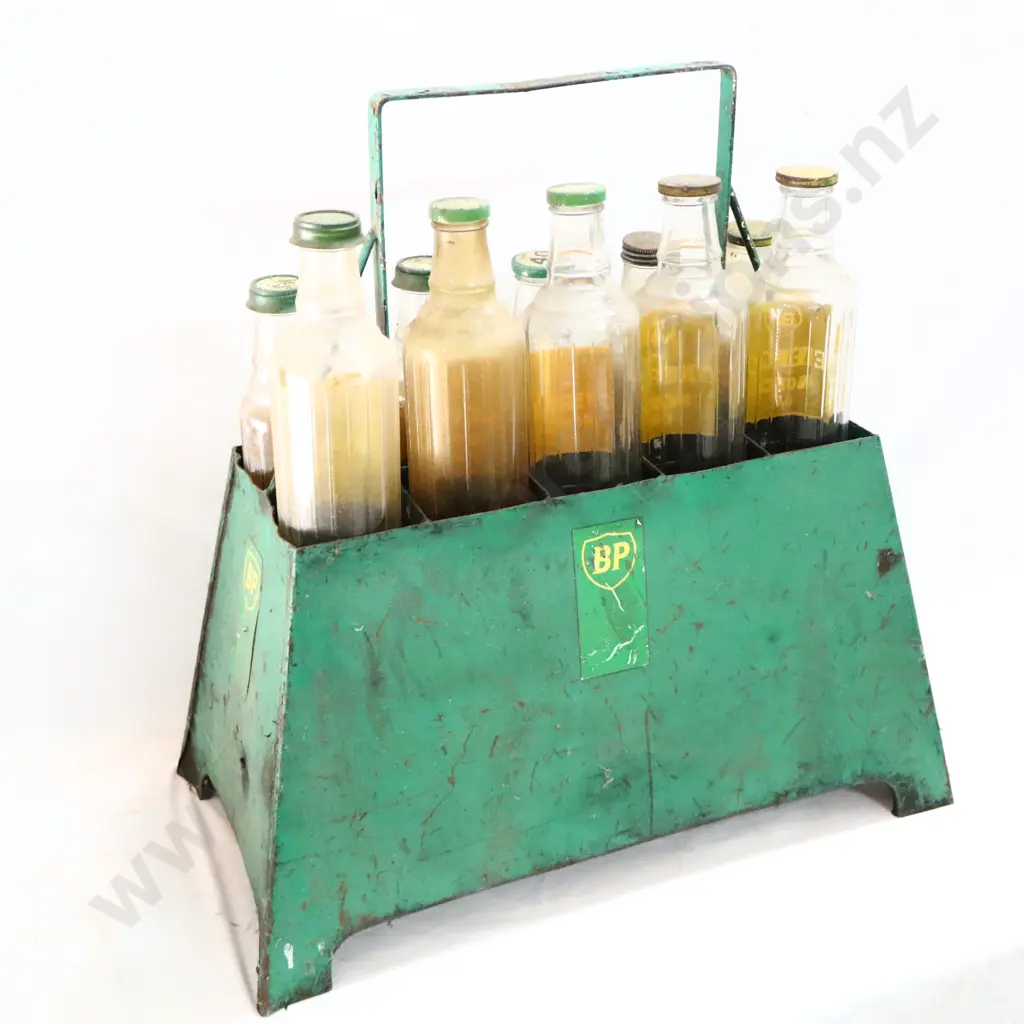 BP Energol Bottle Rack With 5 BP Energol Quarts And 5 BP Energol Pints Image 1++