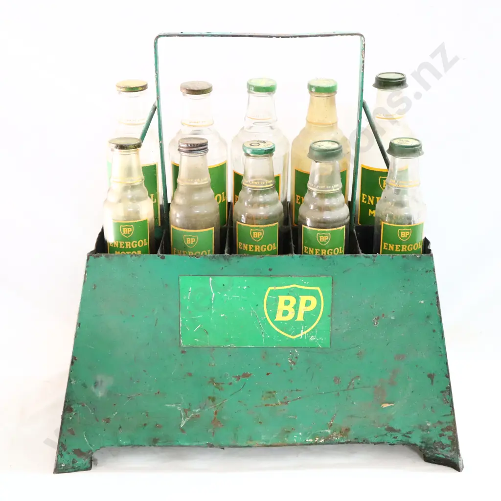 BP Energol Bottle Rack With 5 BP Energol Quarts And 5 BP Energol Pints Image 1++