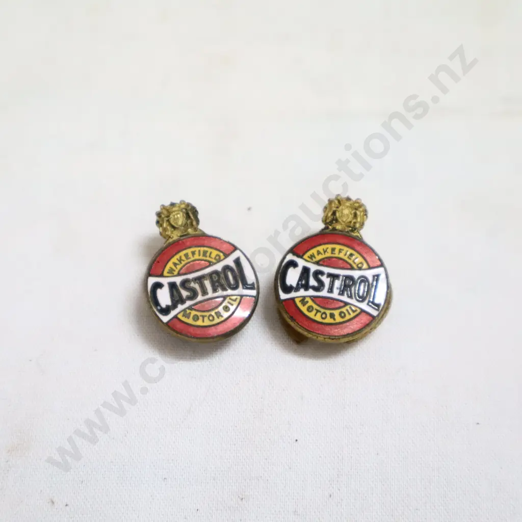 Early Wakefield Castrol Bowtie Enamel Buttons x 2  Image 1++