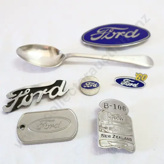 Ford Enamel Badges, Ford Badges And Ford Spoon x 7