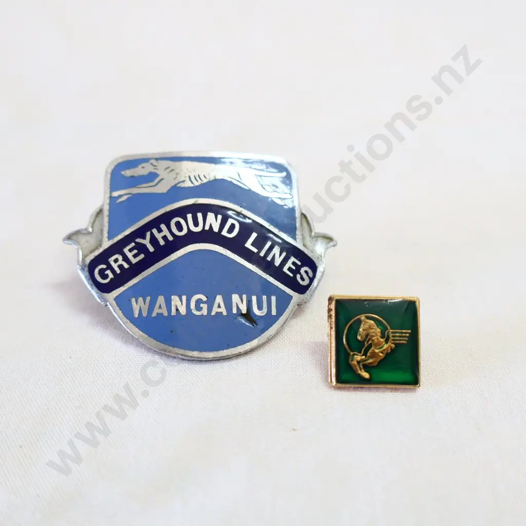 Greyhound Lines Wanganui And Newman Coachlines Enamel Badges Image 1++