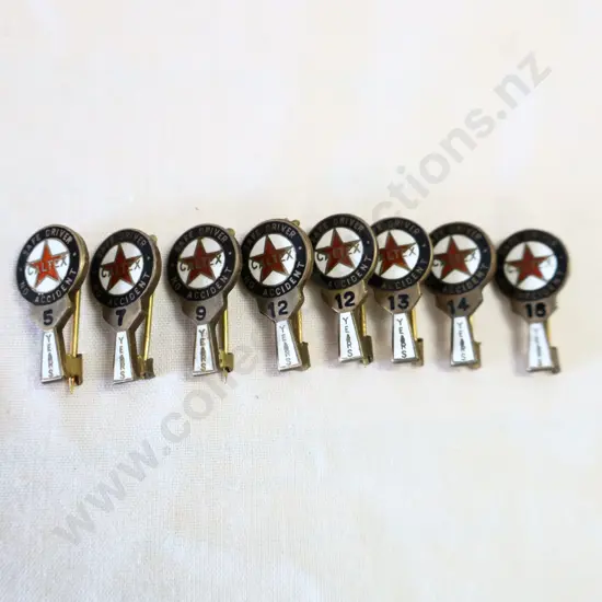 Caltex Safe Driving Enamel Pins x 8