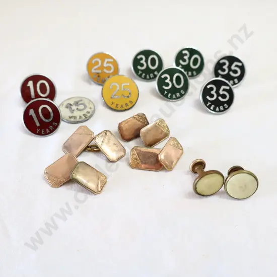 Enamel Service Badges x 10 + Cuff Links