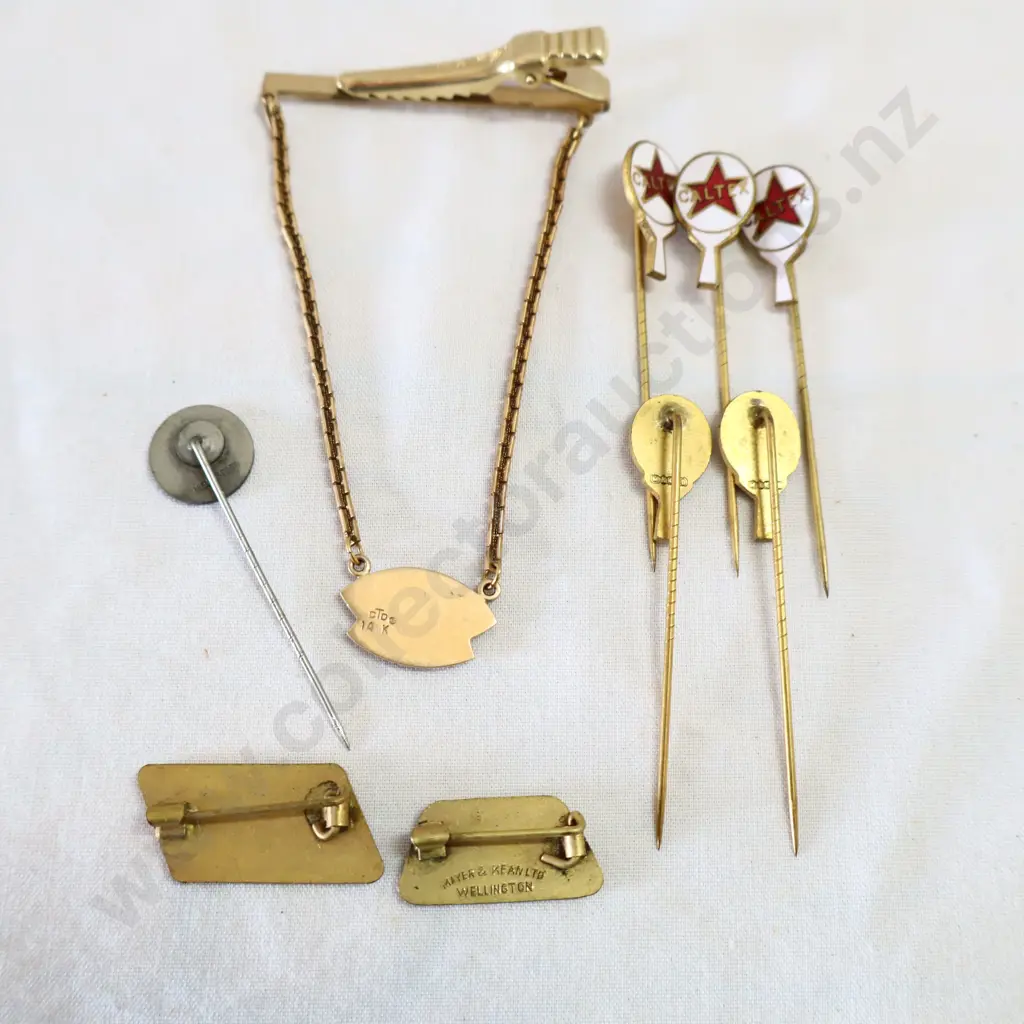 Caltex Enamel Pins And Badges, Tie Clip x 9 Image 1++