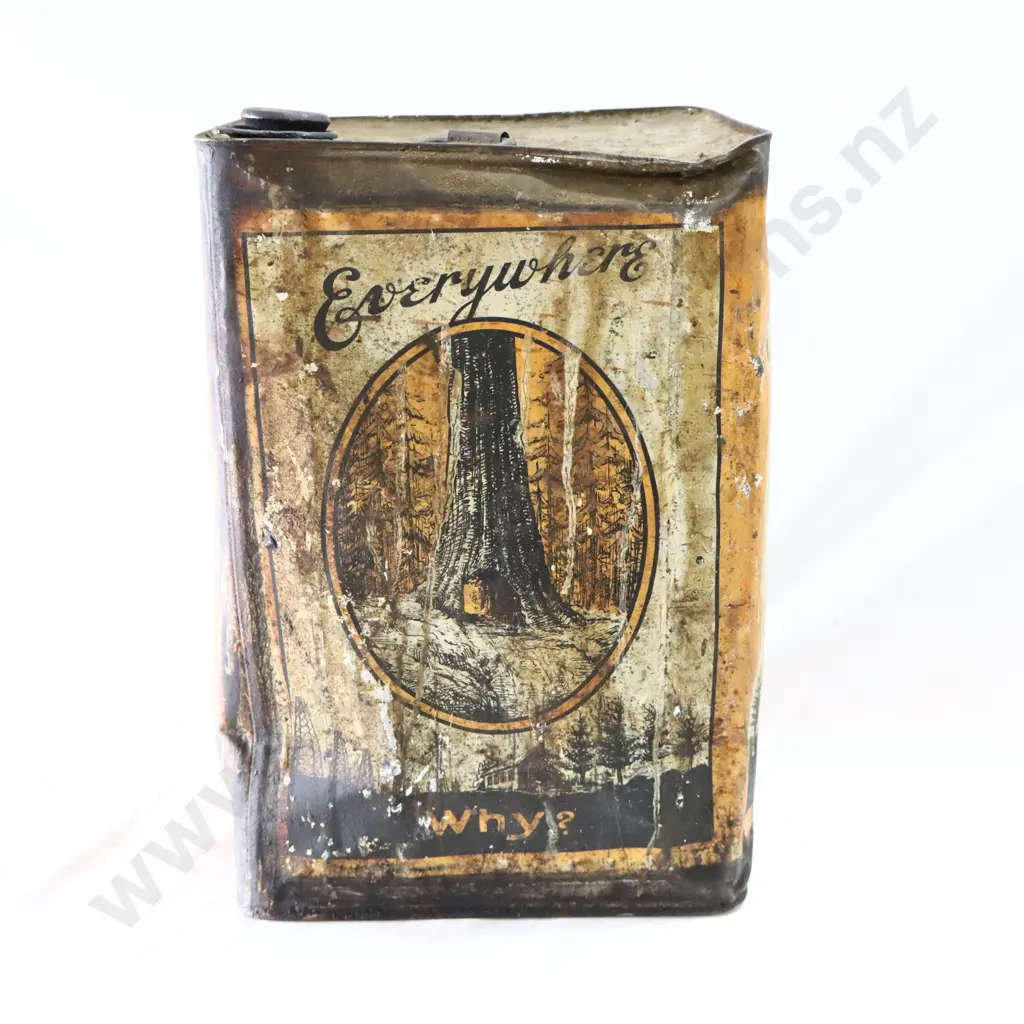 RARE EARLY Big Tree Motor Oil 4 Gallon Oil Tin Image 1++