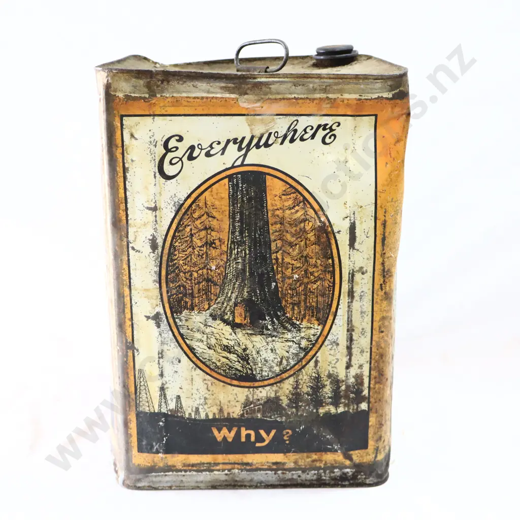 RARE EARLY Big Tree Motor Oil 4 Gallon Oil Tin Image 1++