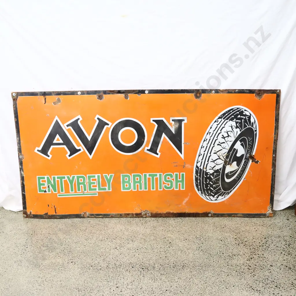 Avon Tyres 6 x 3 Foot Enamel Sign Image 1++
