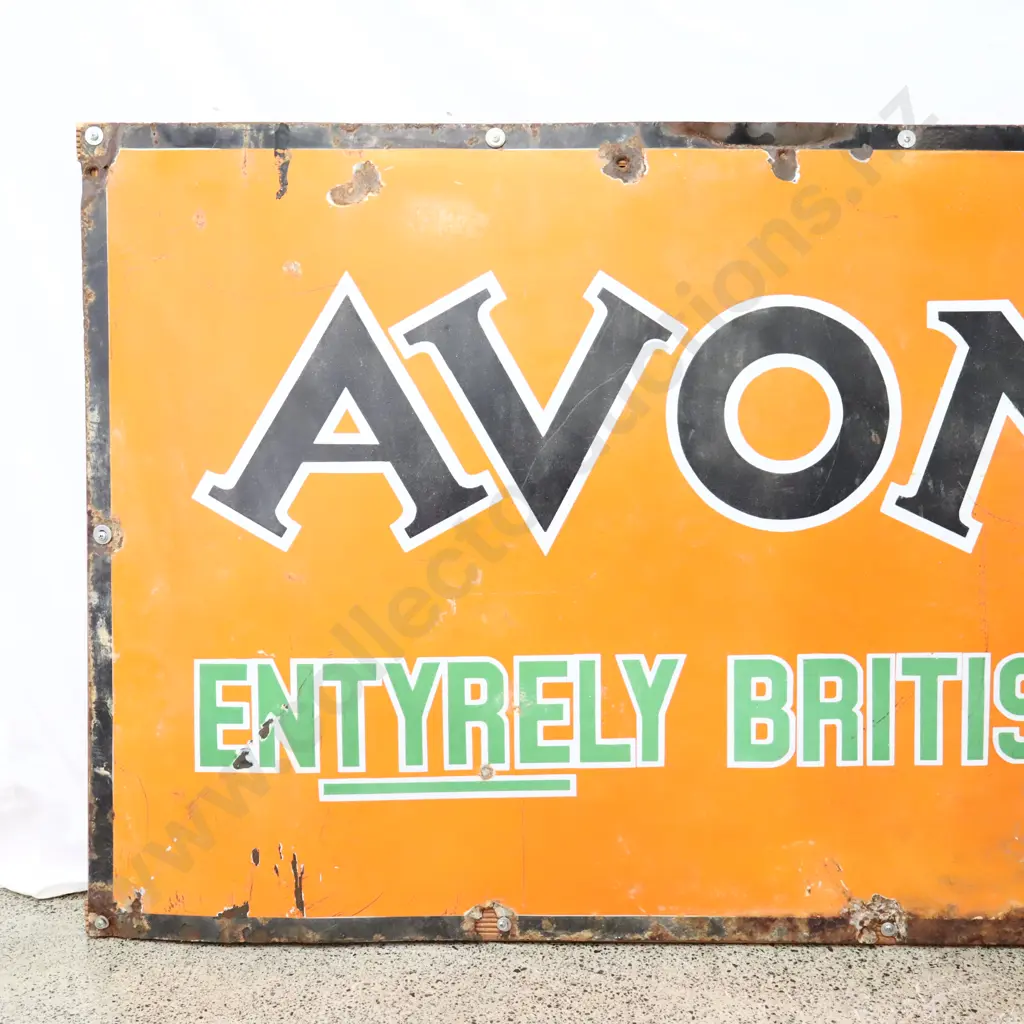 Avon Tyres 6 x 3 Foot Enamel Sign Image 1++
