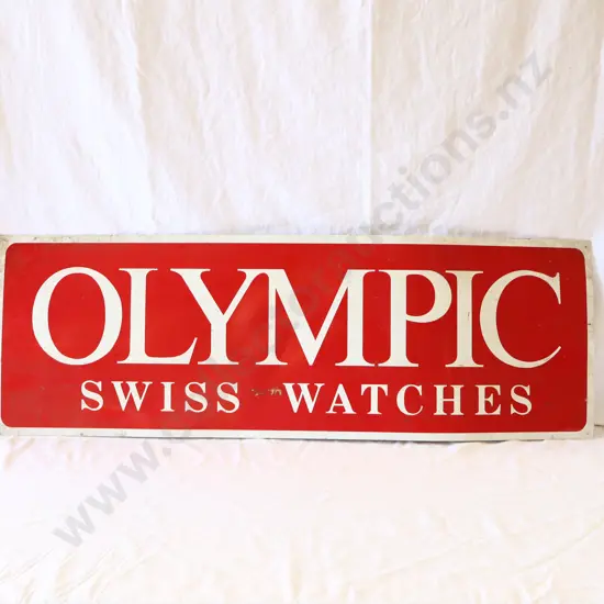 Vintage Olympic Watches Tin Sign