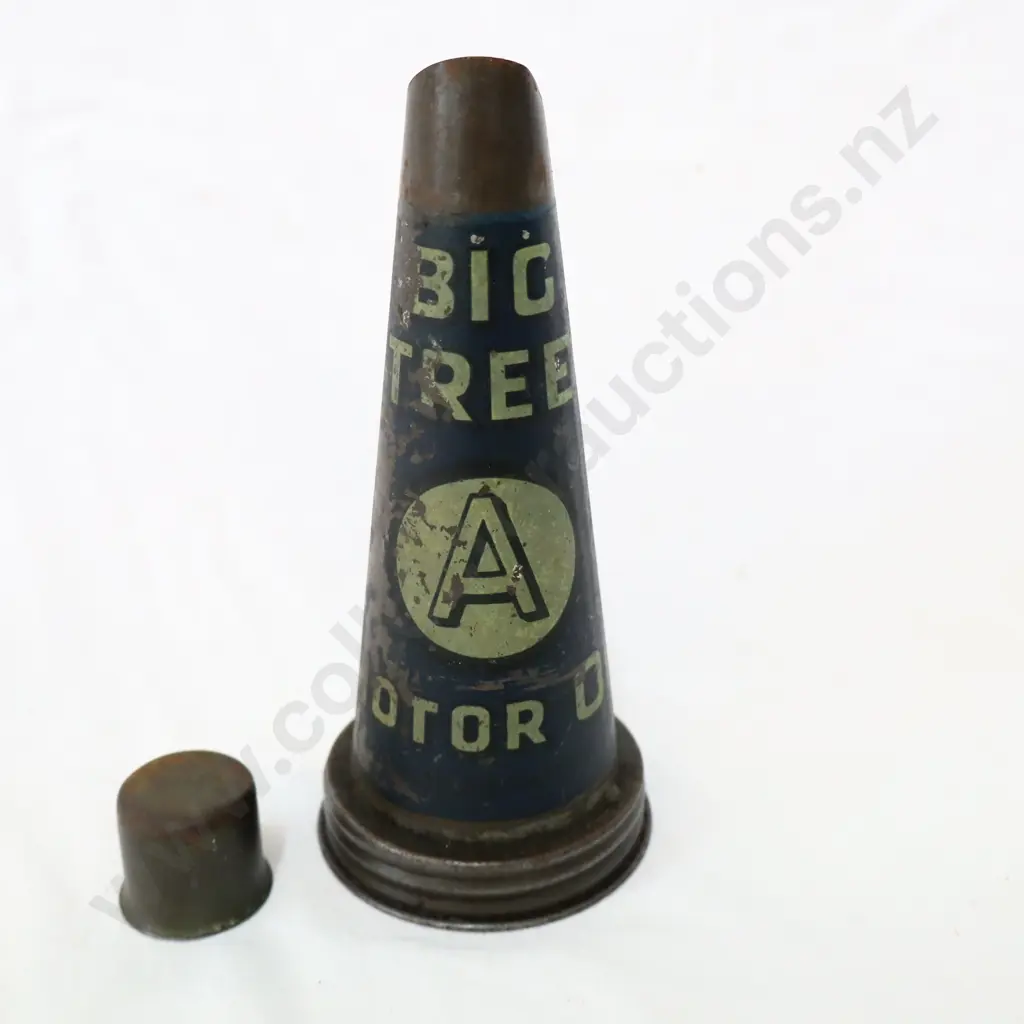 Big Tree Motor Oil Bottle Tin Top Image 1++