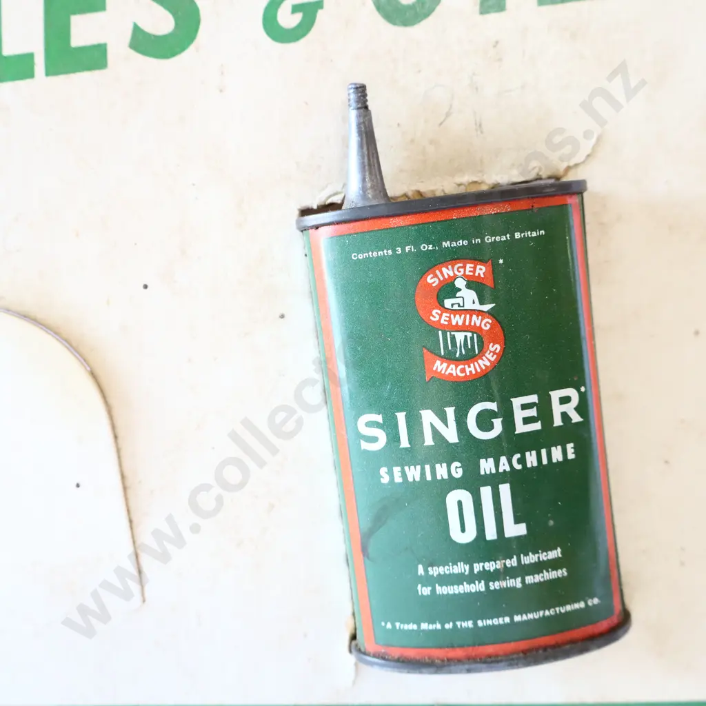 Singer Countertop Display Sign And Tin Image 1++