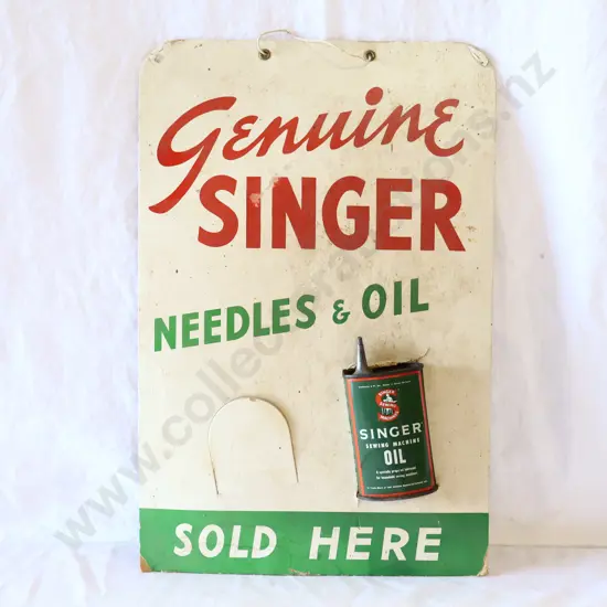 Singer Countertop Display Sign And Tin