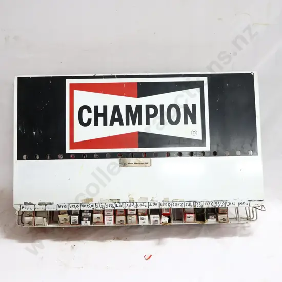 Champion Spark Plugs Rack With Spark Plugs