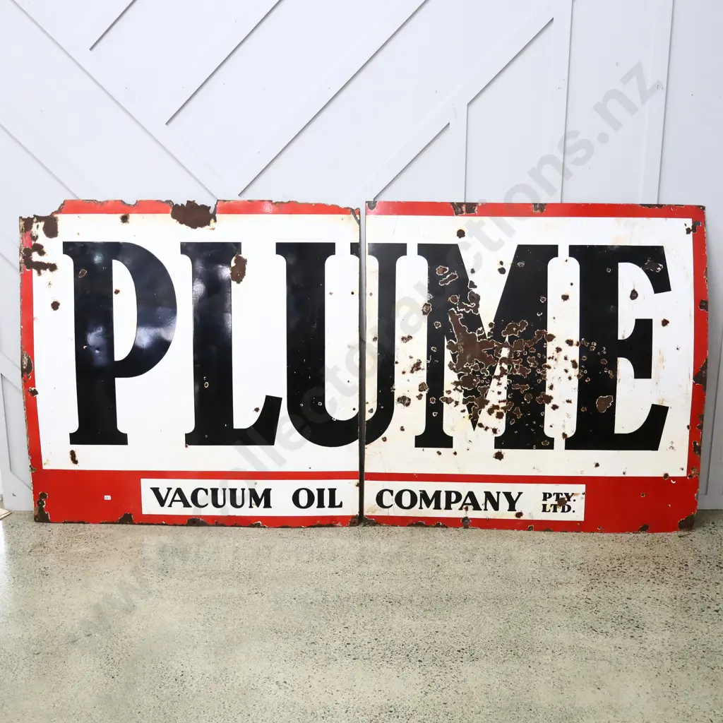 LARGE 8 x 4 Foot Plume Enamel Sign Image 1++