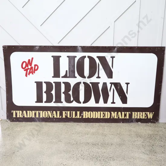 LARGE Lion Brown Tin Sign