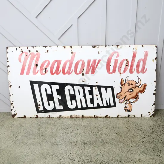 LARGE Meadow Gold Enamel Sign