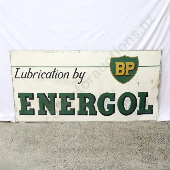 LARGE RARE BP Energol 6 x 3 Foot Tin Sign